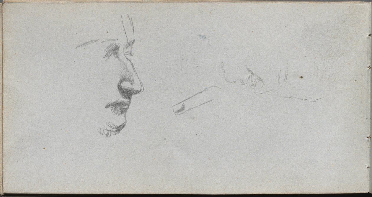 Taccuino, pagina 80: Studio di volti da Jean Louis Ernest Meissonier