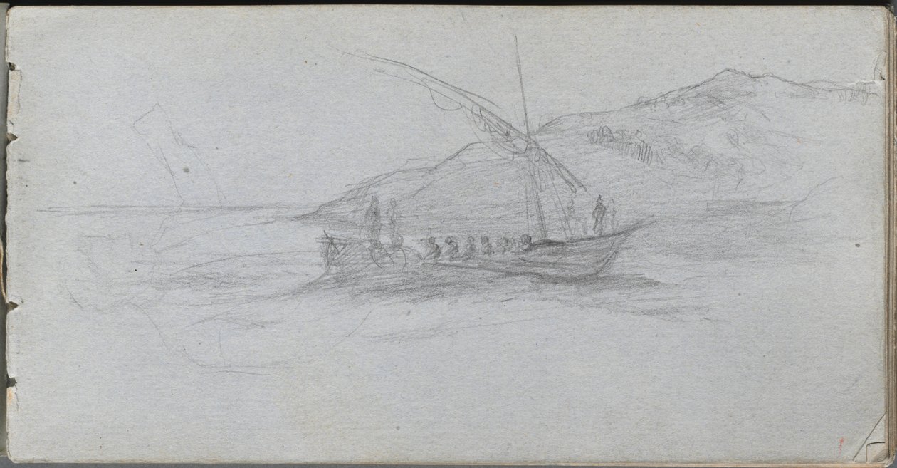 Taccuino, pagina 88: Paesaggio marino e figura da Jean Louis Ernest Meissonier