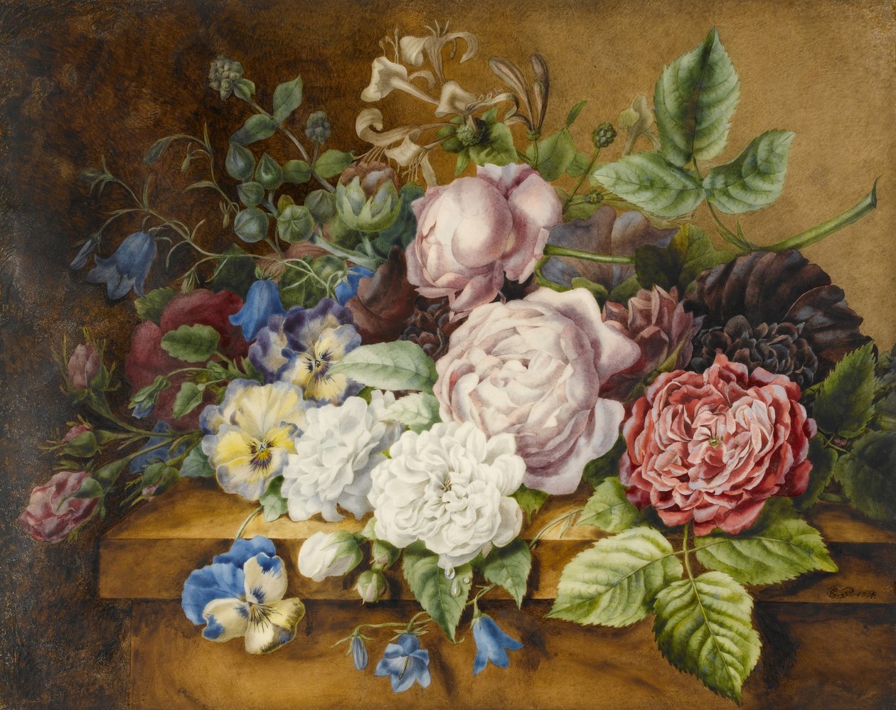 Fiori su un davanzale, 1814 da Ernestine Panckoucke