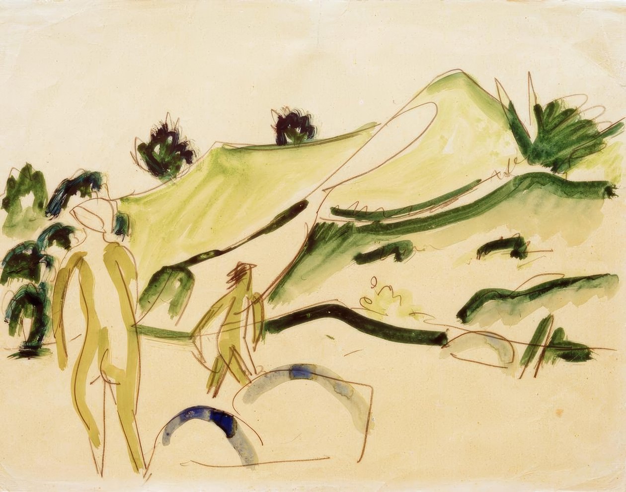 Bagnanti sulla spiaggia da Ernst Ludwig Kirchner