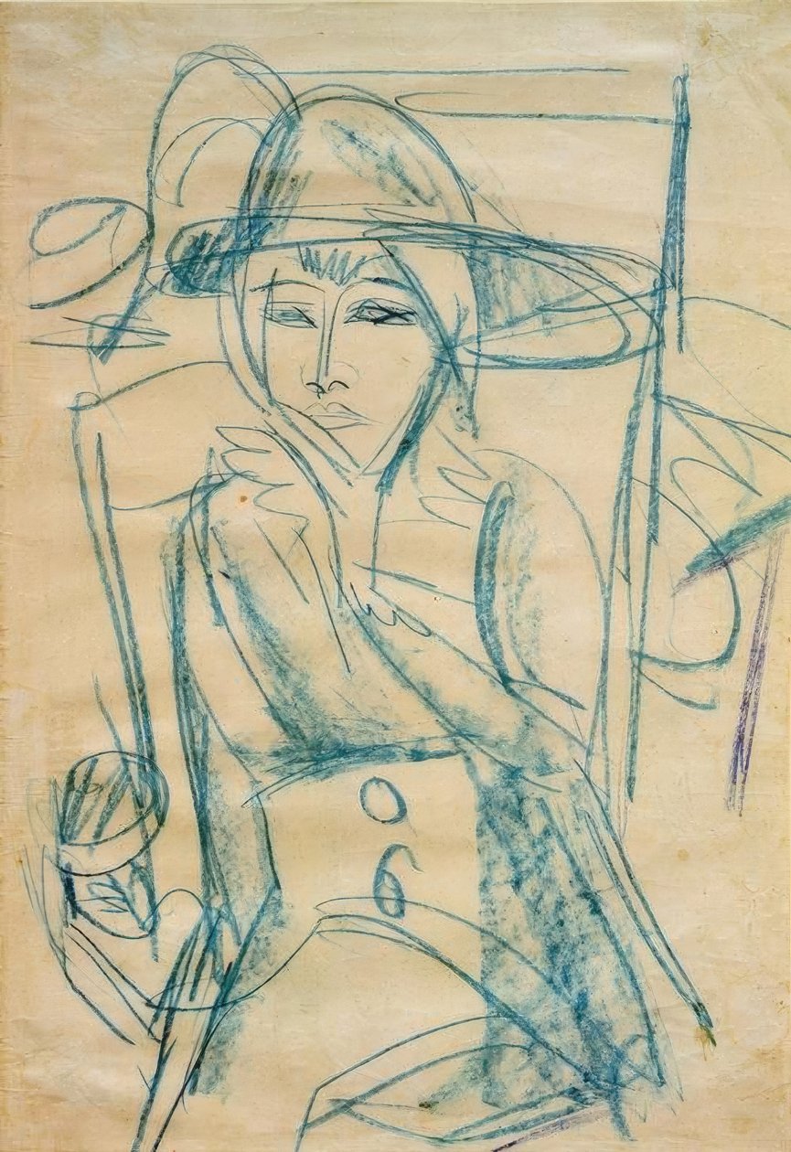 Ritratto di signora (Gerda con cappello) da Ernst Ludwig Kirchner