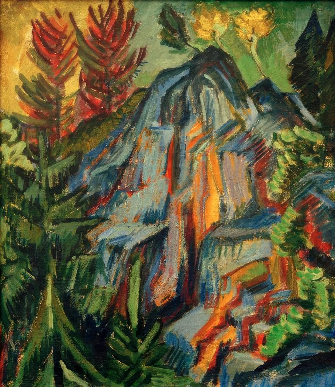 Paesaggio con rocce blu e cascata da Ernst Ludwig Kirchner