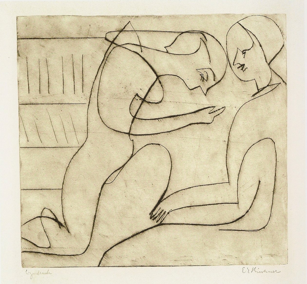 Coppia in biblioteca da Ernst Ludwig Kirchner