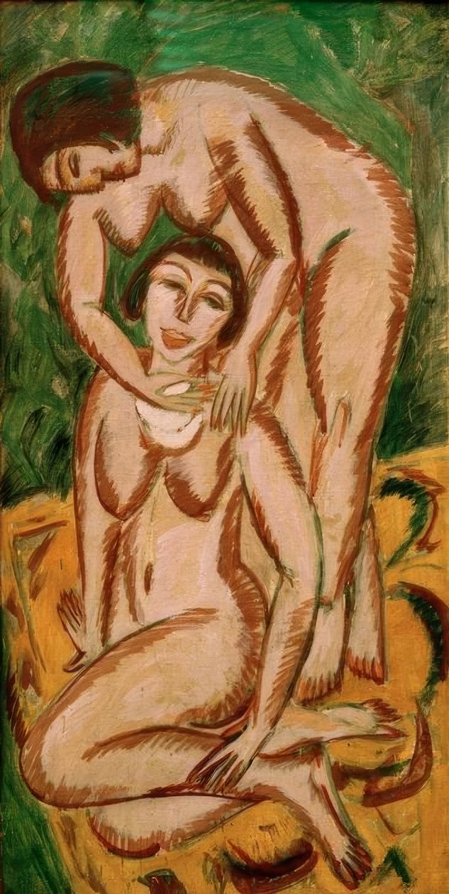 Due nudi femminili in formato verticale da Ernst Ludwig Kirchner