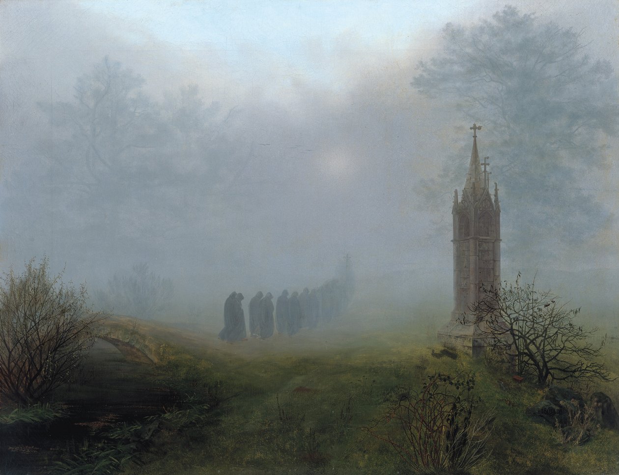 Processione nella nebbia, 1828 da Ernst Ferdinand Oehme