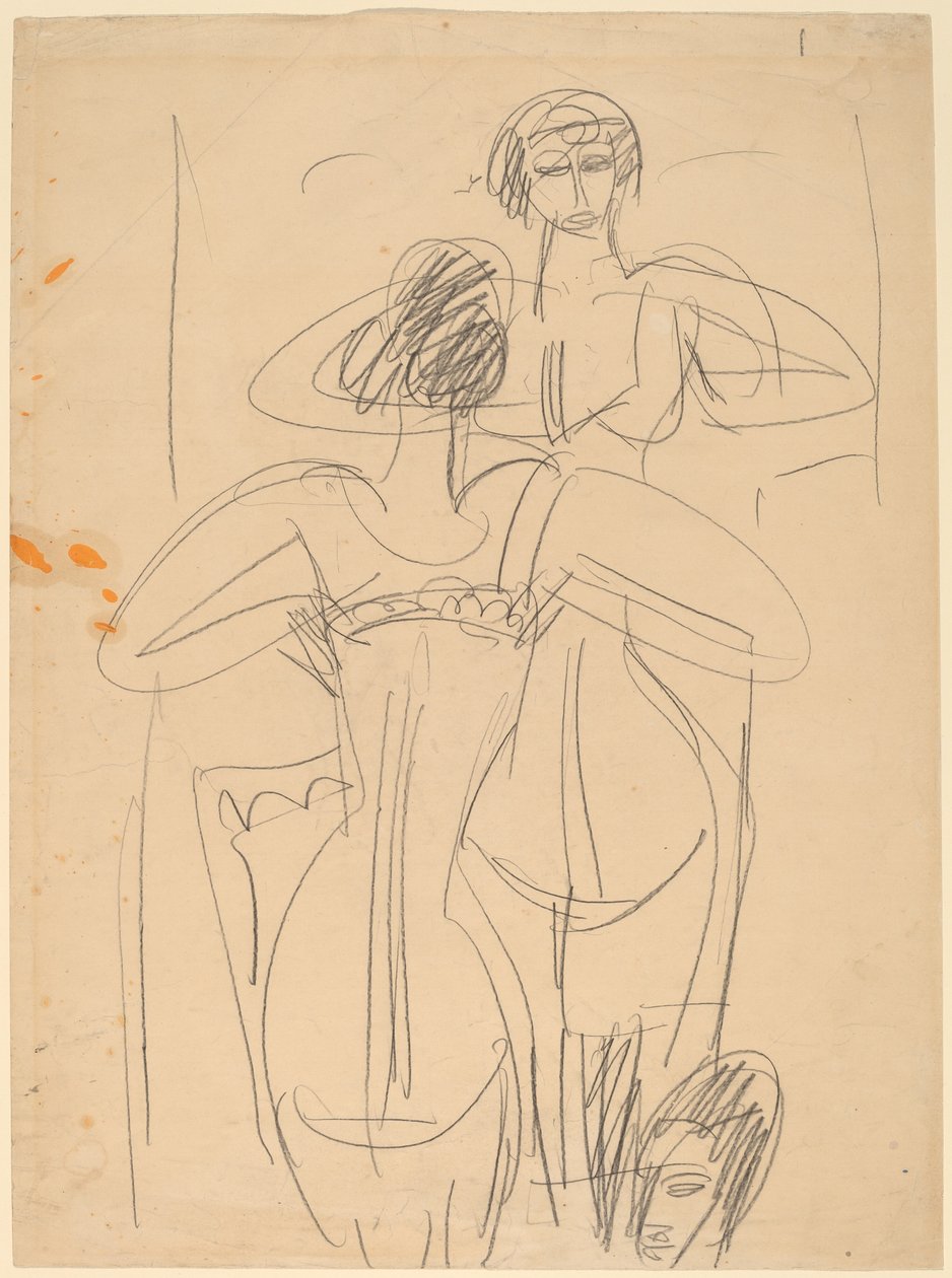 Ragazza davanti a uno specchio da Ernst Ludwig Kirchner