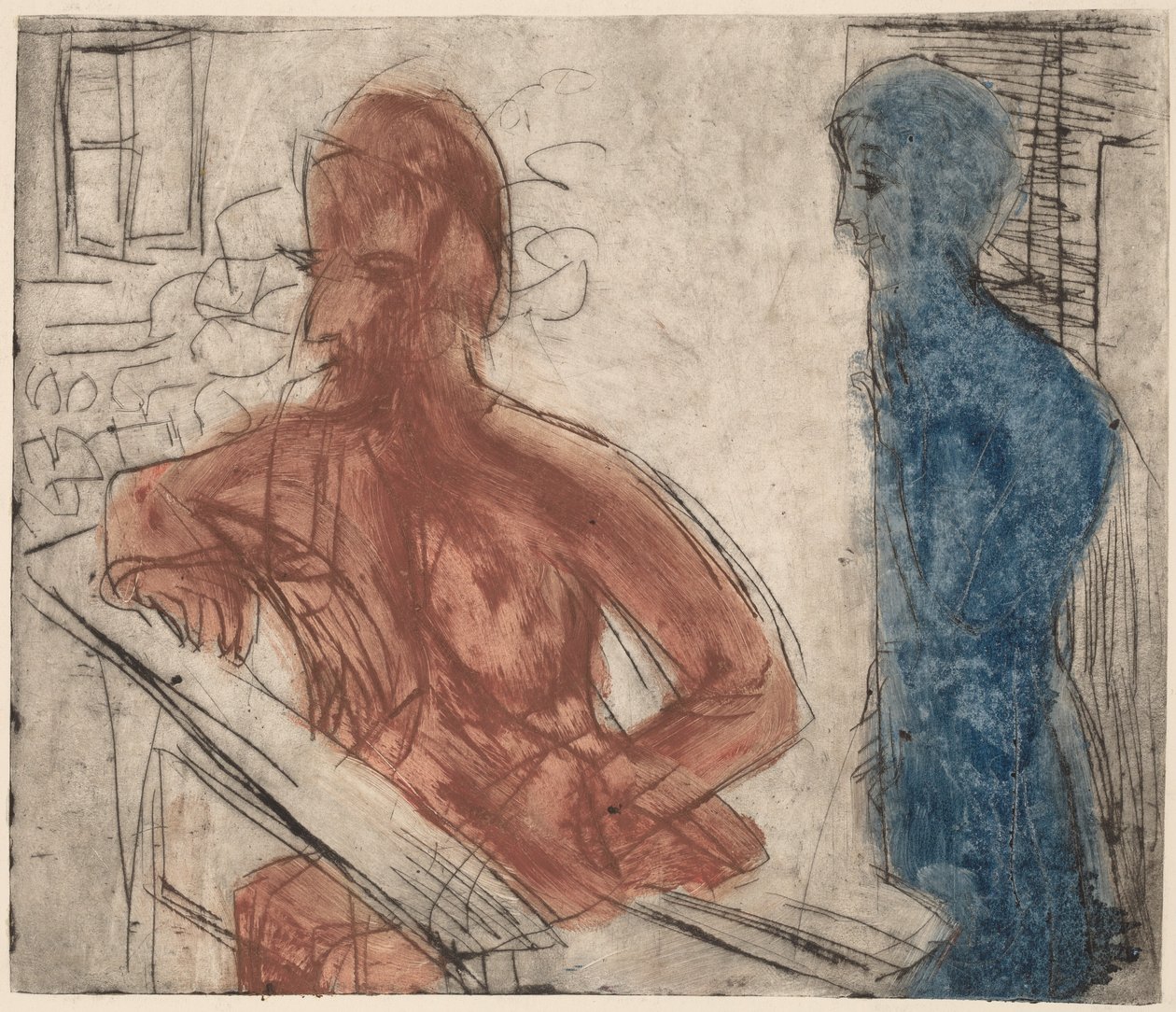 Contadino e ragazza da Ernst Ludwig Kirchner