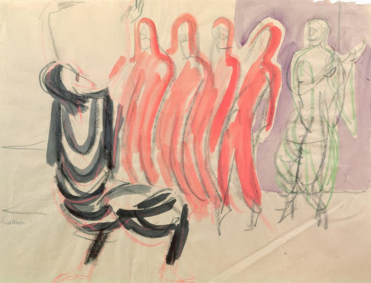 La scuola di danza di Mary Wigman da Ernst Ludwig Kirchner