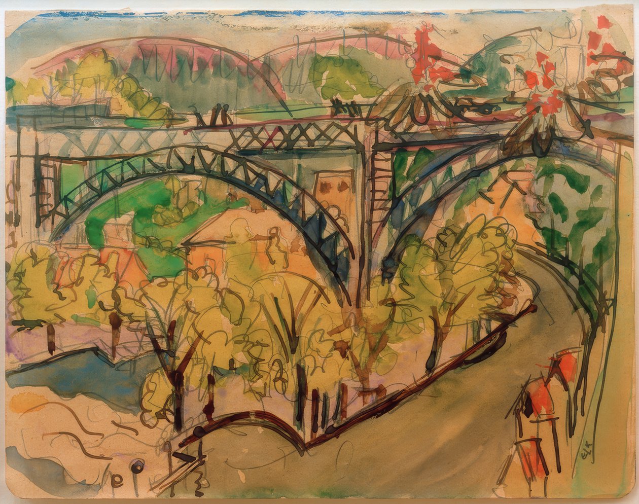E. L. Kirchner, Ponte ferroviario / 1916 da Ernst Ludwig Kirchner