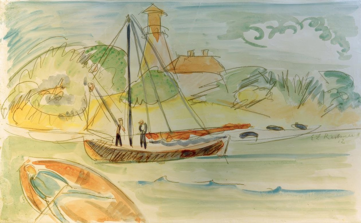 Costa di Fehmarn con faro da Ernst Ludwig Kirchner