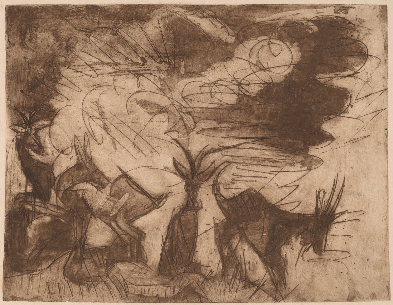 Capre e nuvole da Ernst Ludwig Kirchner