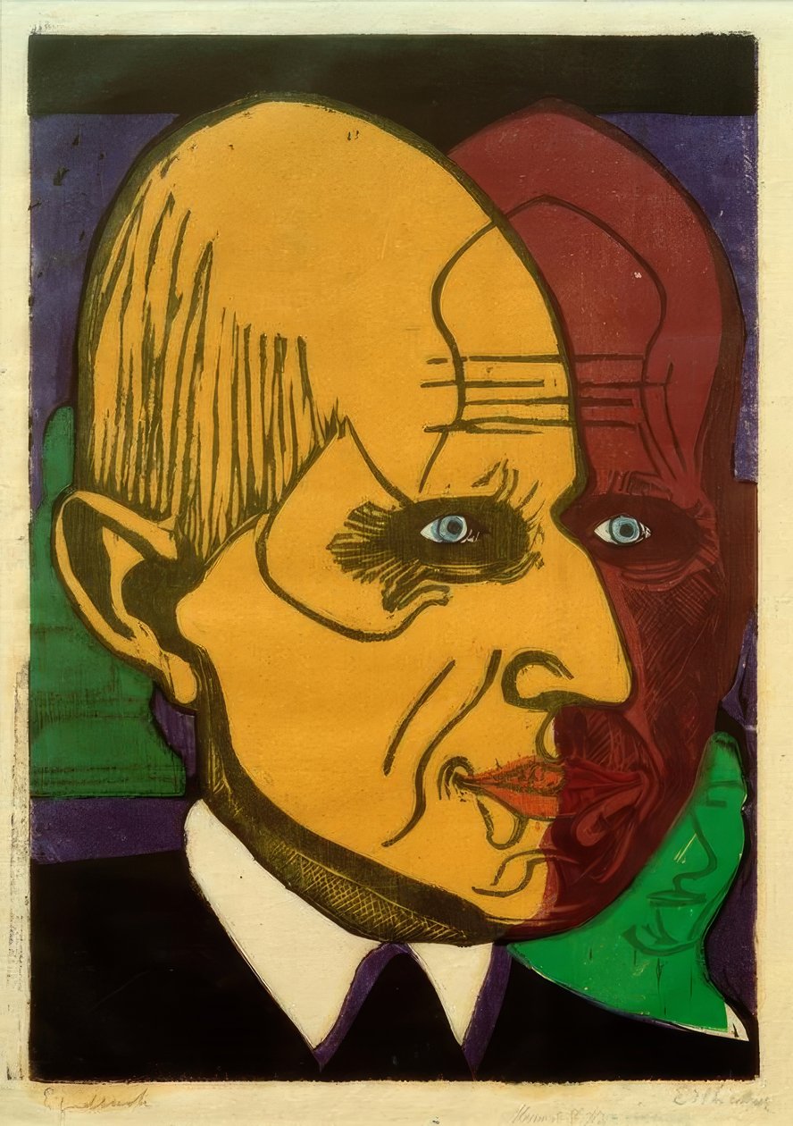 Testa del Dr. Frédéric Bauer da Ernst Ludwig Kirchner