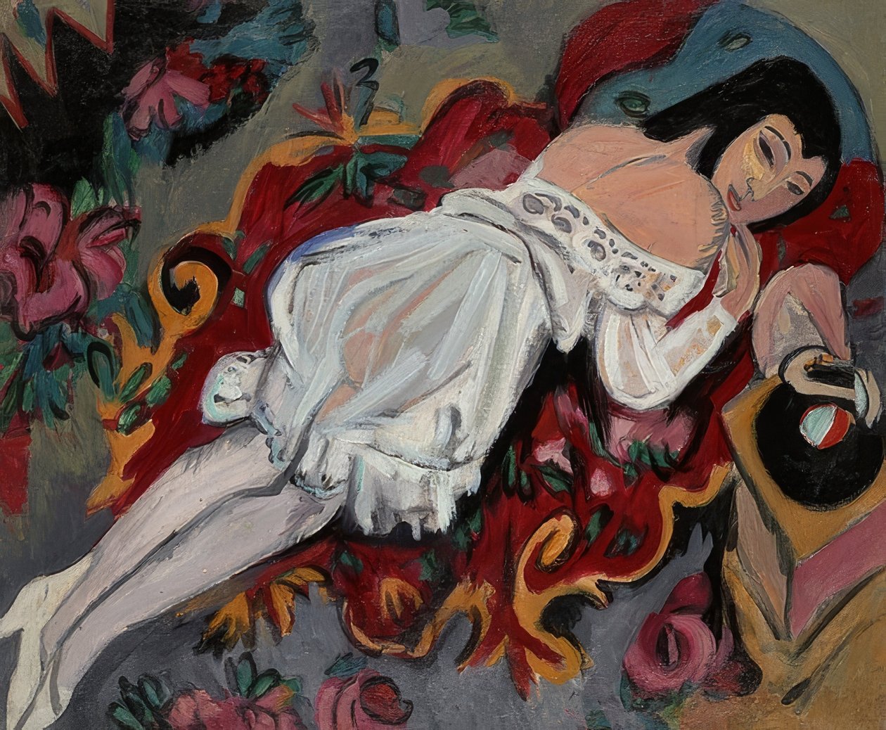 Ragazza in una camicia bianca da Ernst Ludwig Kirchner