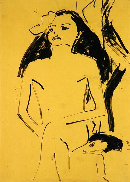 Marzella con i capelli sciolti da Ernst Ludwig Kirchner
