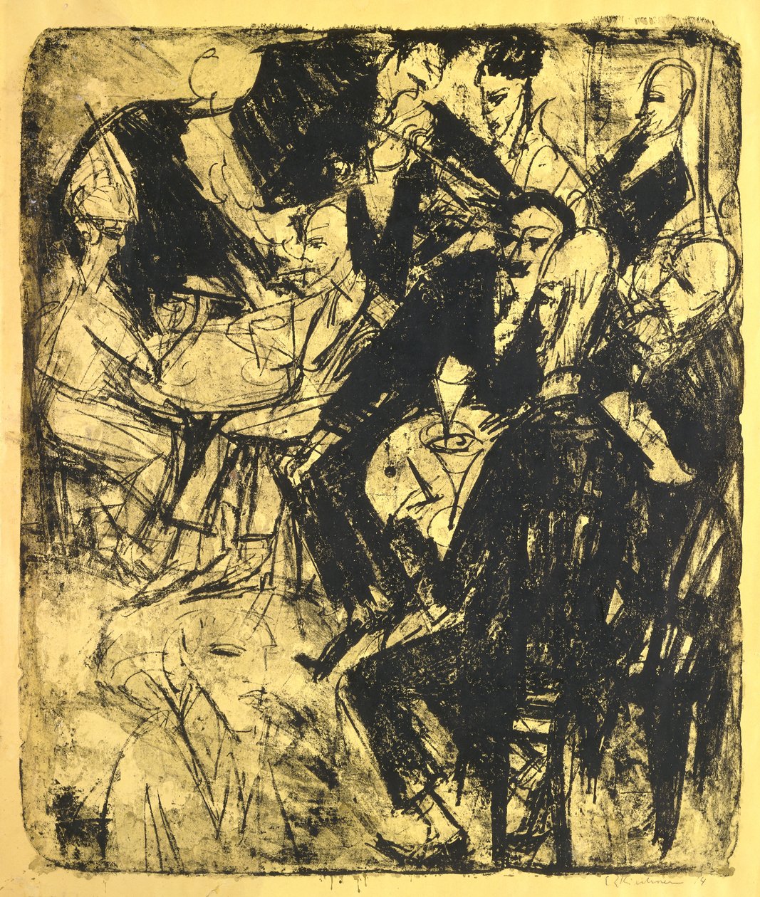 Ristorante musicale; Musikrestaurant, 1914 da Ernst Ludwig Kirchner