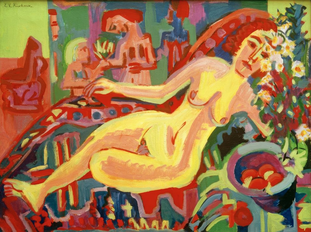 Ragazza nuda sul divano da Ernst Ludwig Kirchner
