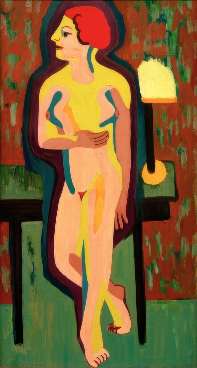 Donna nuda dai capelli rossi da Ernst Ludwig Kirchner