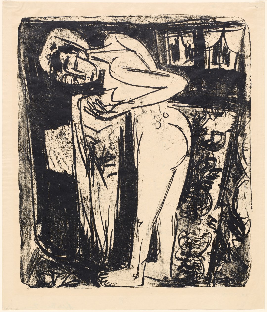 Nudo in Piedi in una Stanza da Ernst Ludwig Kirchner