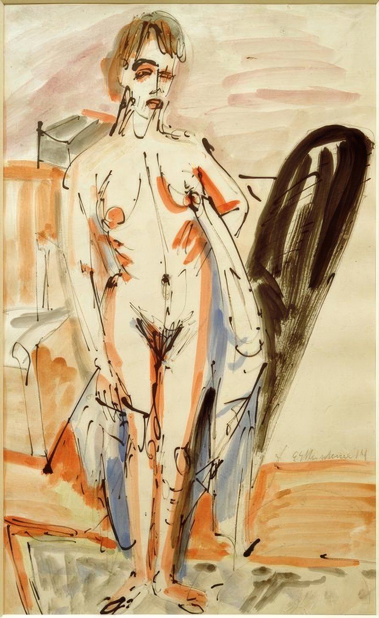 Nudo in piedi (Donna nuda in piedi) da Ernst Ludwig Kirchner