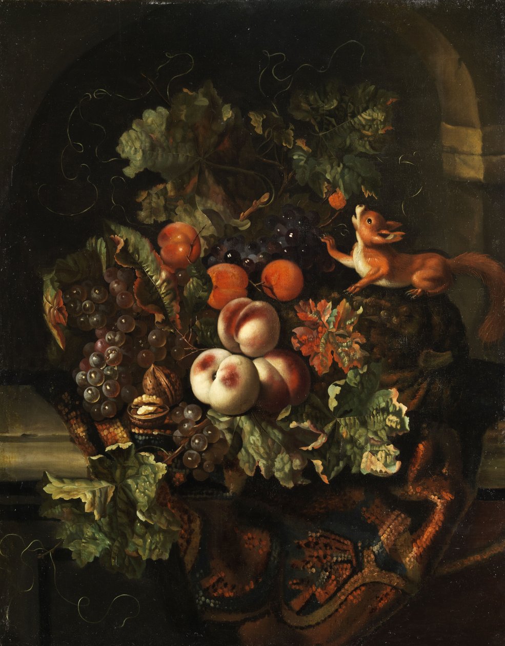 Natura morta con frutta e scoiattolo da Ernst Stuven