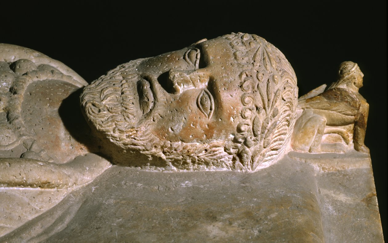 Dettaglio da un sarcofago da Etruscan