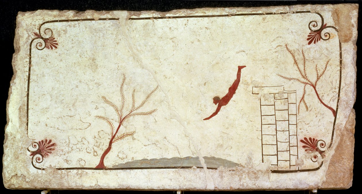 Dipinto dalla Tomba del Tuffatore dal cimitero meridionale di Paestum, 480-470 a.C. da Etruscan