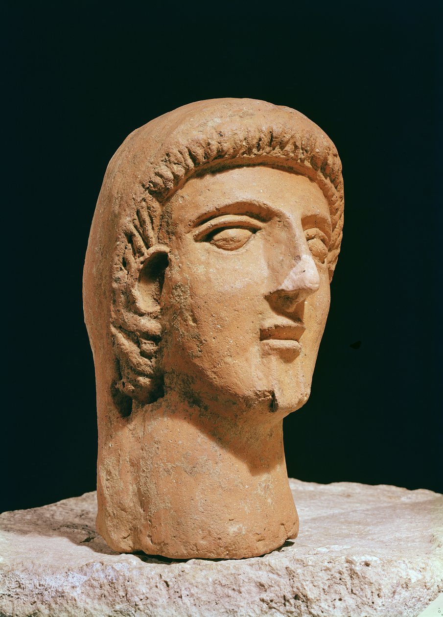 Testa votiva (terracotta) da Etruscan