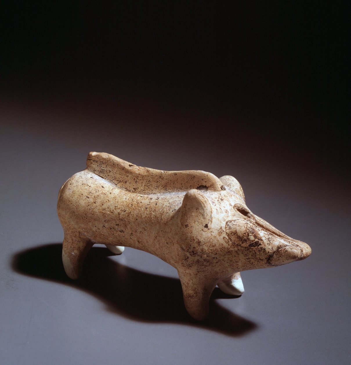 Unguentario in ceramica a forma di maiale, 580-560 a.C. da Etruscan