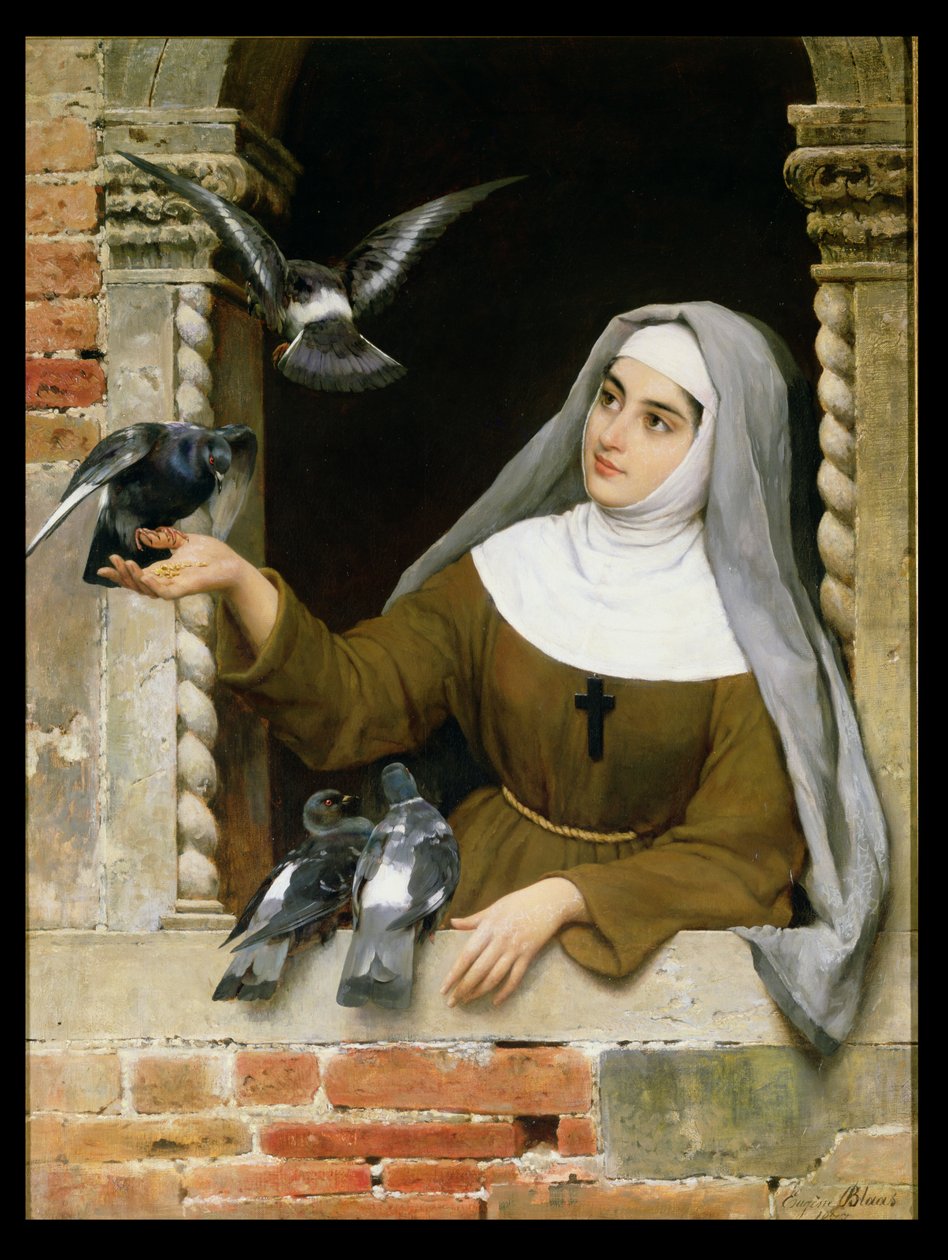Nutrire i piccioni, 1877 da Eugen von Blaas