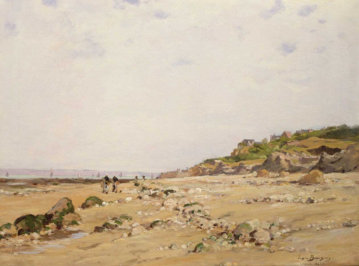 La spiaggia di Villerville, 1887 da Eugene Bourgeois
