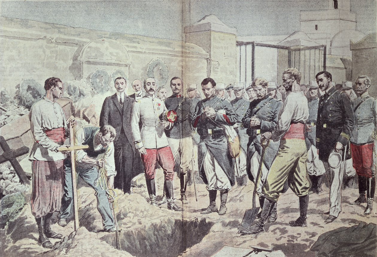 Legionari francesi in Marocco a un funerale, illustrazione da 