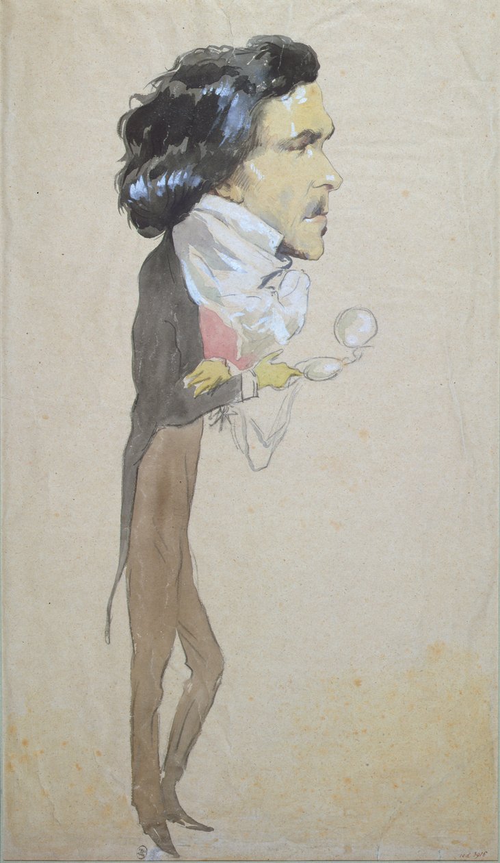 Caricatura di Eugene Delacroix da Pierre François Eugène Giraud