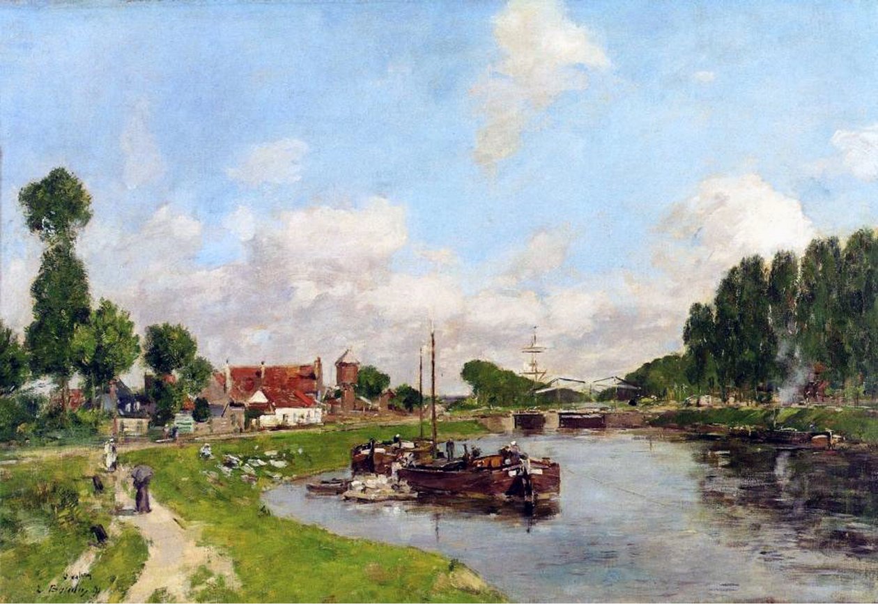 Chiatte sul canale a Saint-Valery-sur-Somme, 1891 da Eugene Louis Boudin