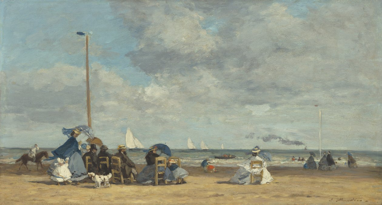 Spiaggia a Trouville, 1864-5 da Eugene Louis Boudin