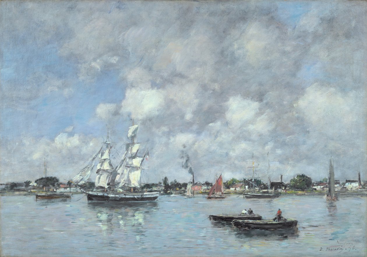 Bordeaux, barche sulla Garonna, 1876 da Eugene Louis Boudin