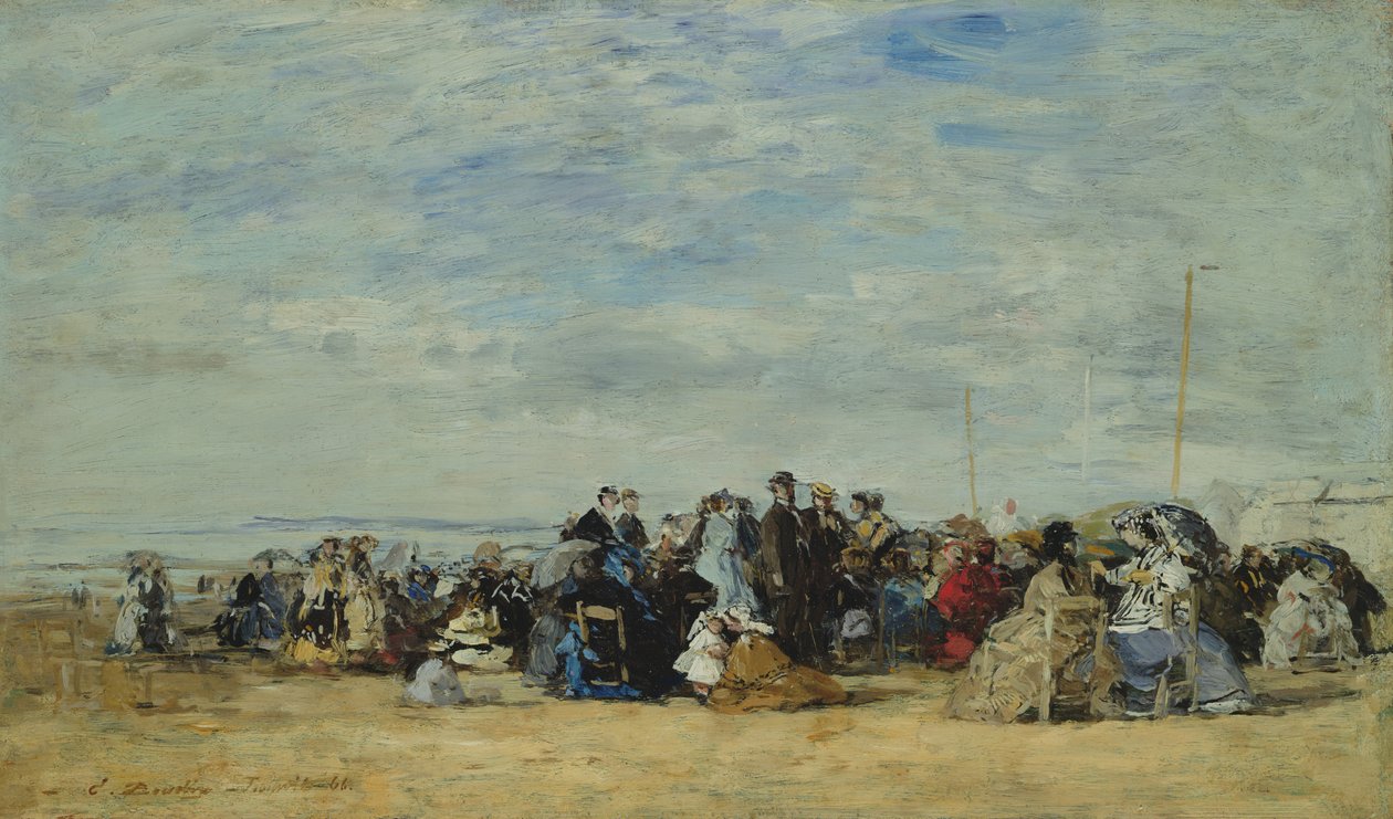 La spiaggia di Trouville, 1866 da Eugene Louis Boudin