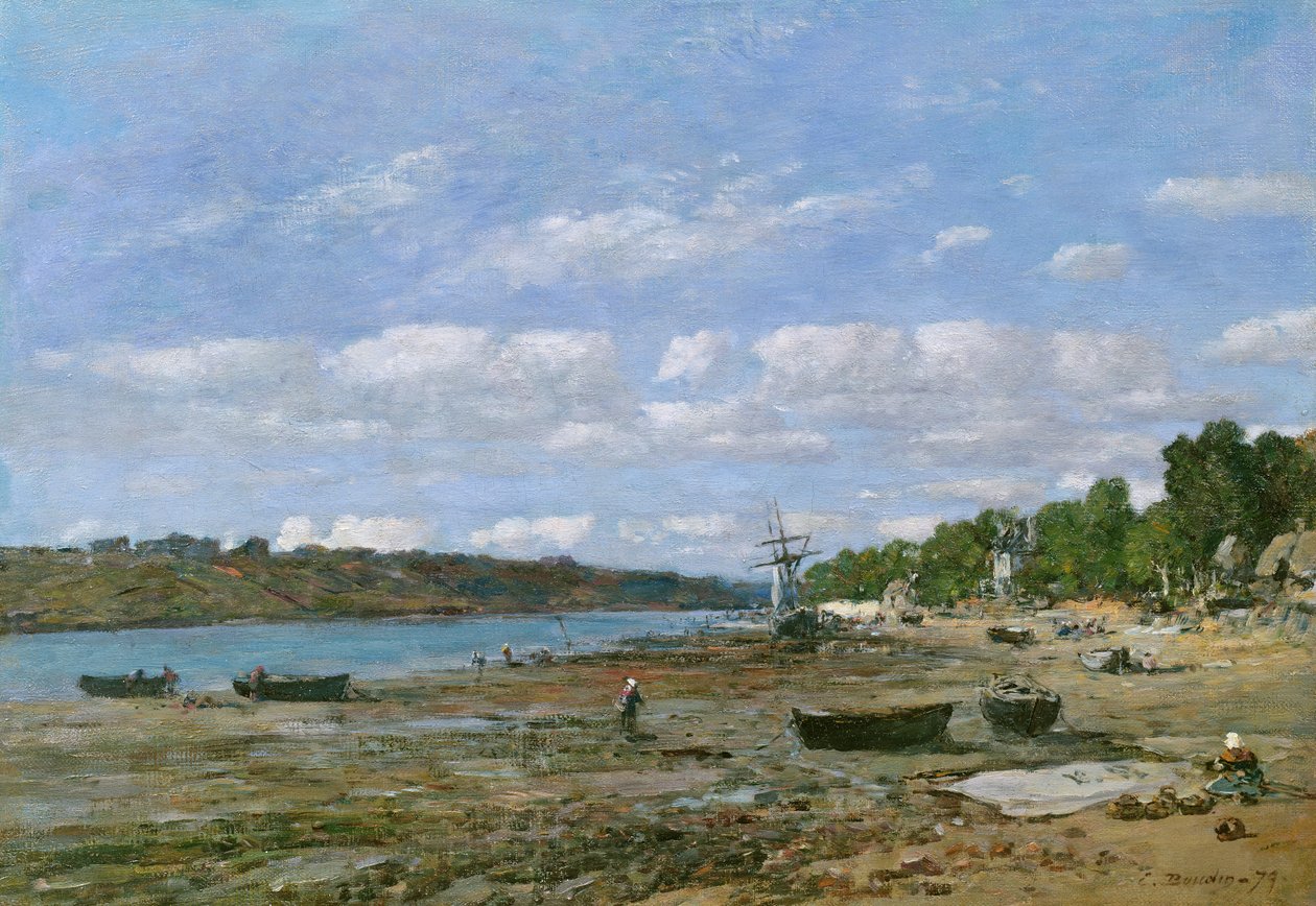 La spiaggia con la bassa marea, 1879 da Eugene Louis Boudin