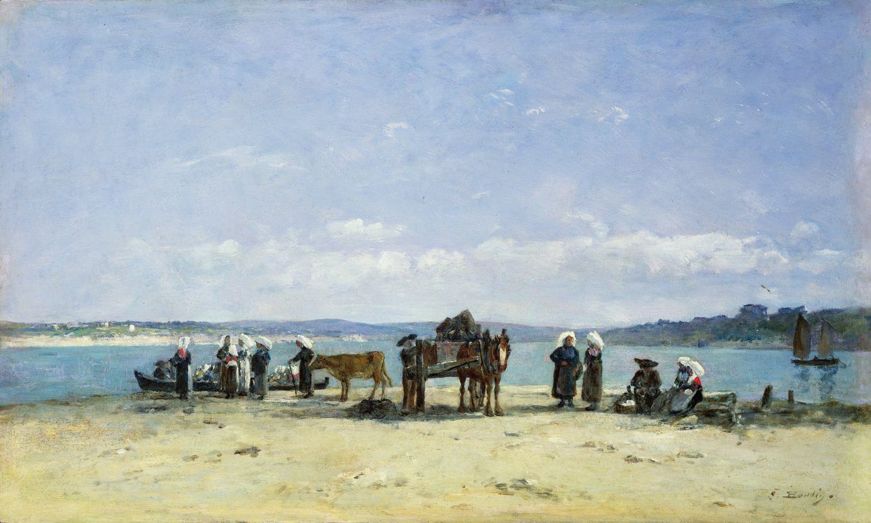 Le mogli dei pescatori bretoni, 1870-73 da Eugene Louis Boudin