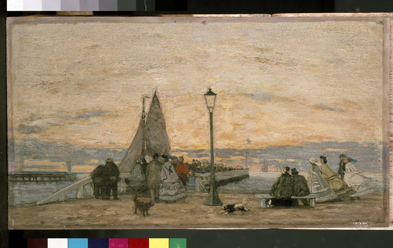 Il molo a Trouville: Tramonto, 1864 da Eugene Louis Boudin