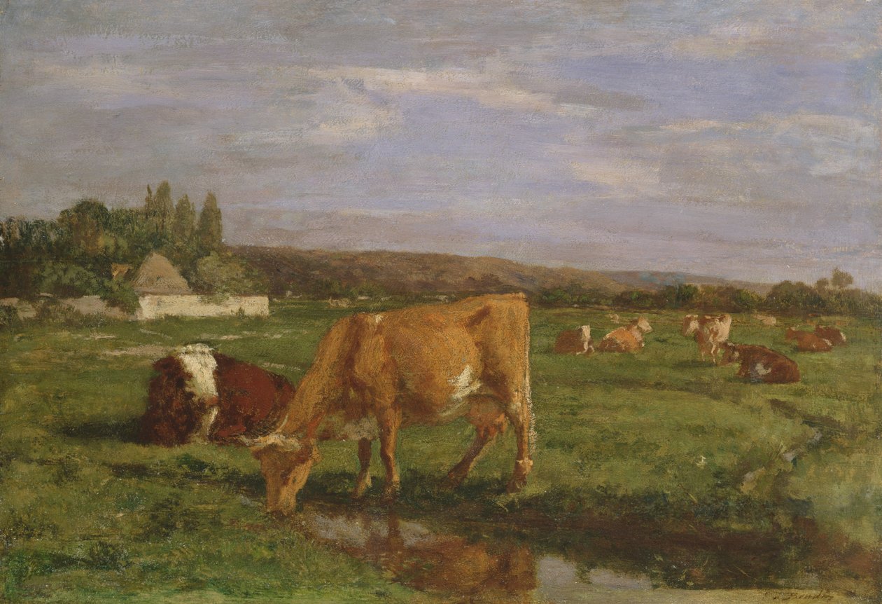 La valle del Touques, c.1858-62 da Eugene Louis Boudin