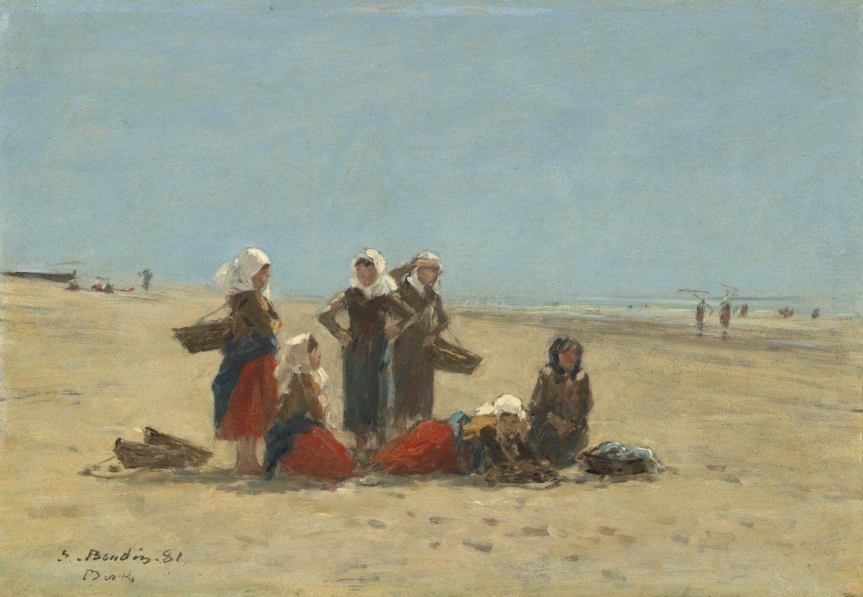 Donne sulla spiaggia a Berck da Eugene Louis Boudin