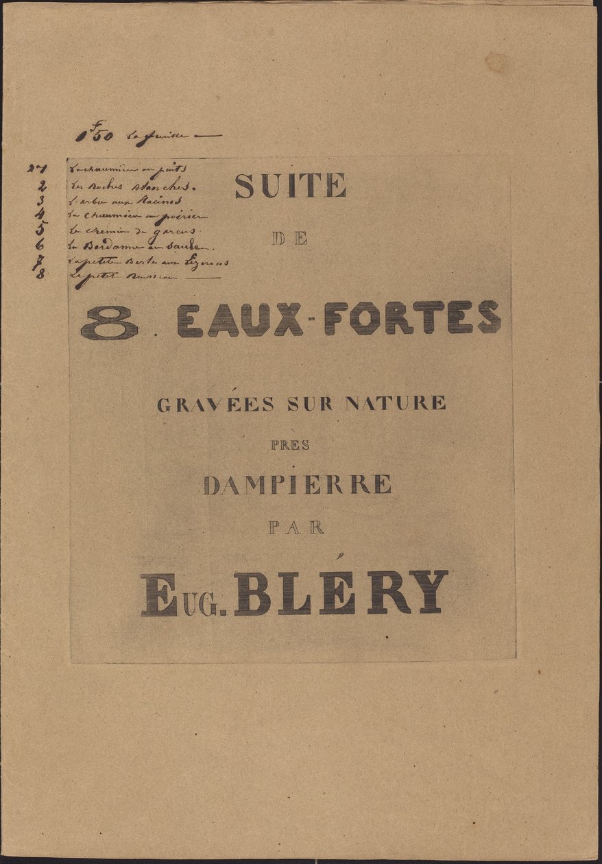 8 acqueforti incise dal vero da Eugene Bléry