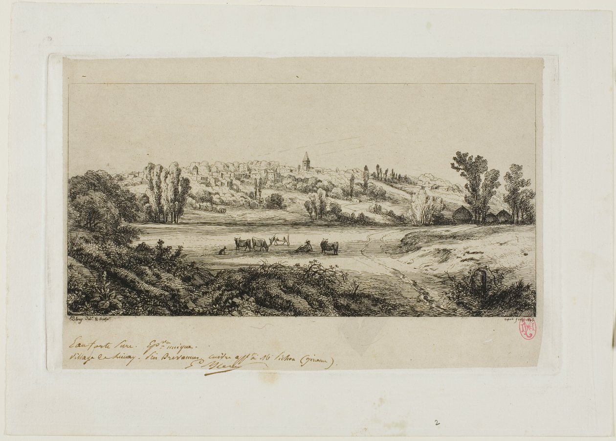 Veduta del villaggio di Limay da Eugene Bléry
