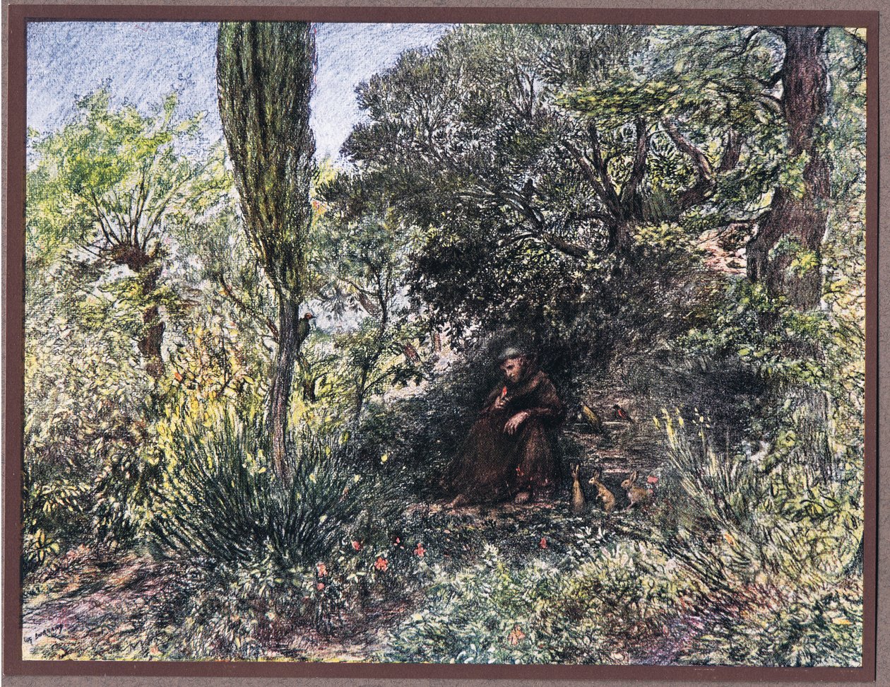 Un frate che medita in solitudine da Eugene Burnand