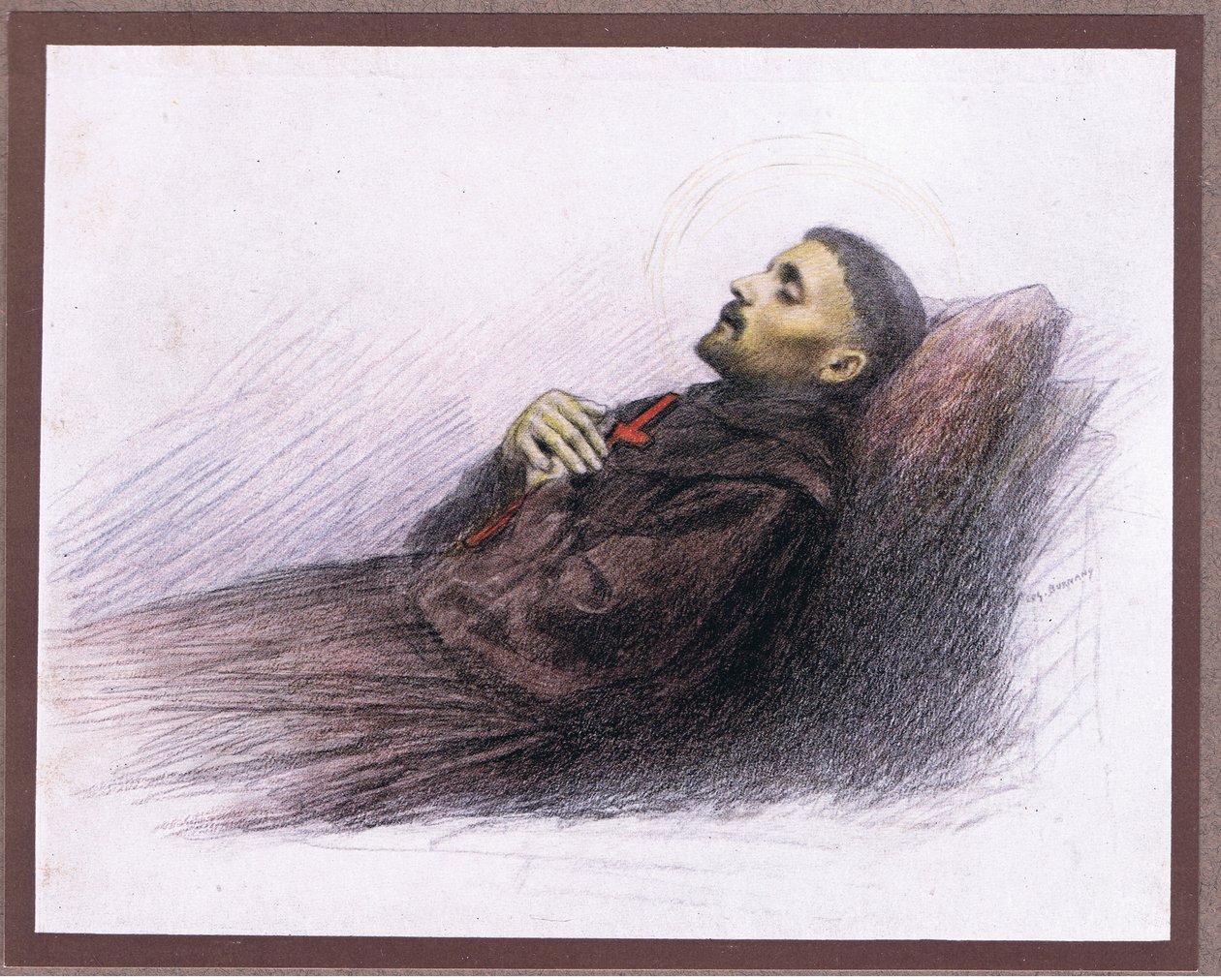 San Francesco sul letto di morte da Eugene Burnand
