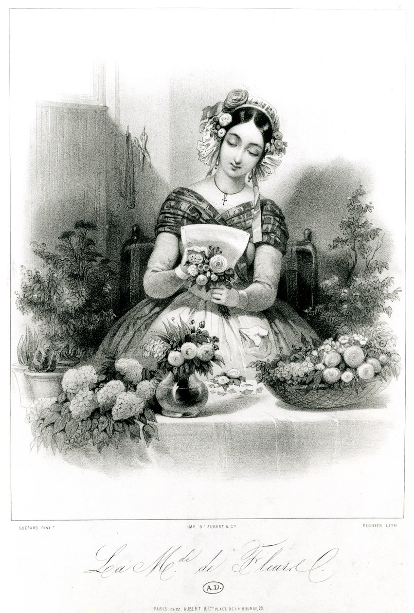Il venditore di fiori, c. 1840 da Eugene Charles Francois Guerard