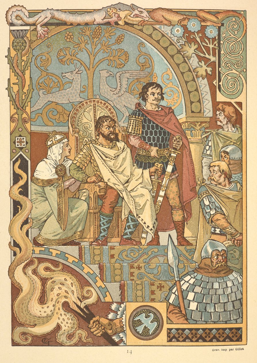 Un re sul suo trono, in corte da Eugene Grasset