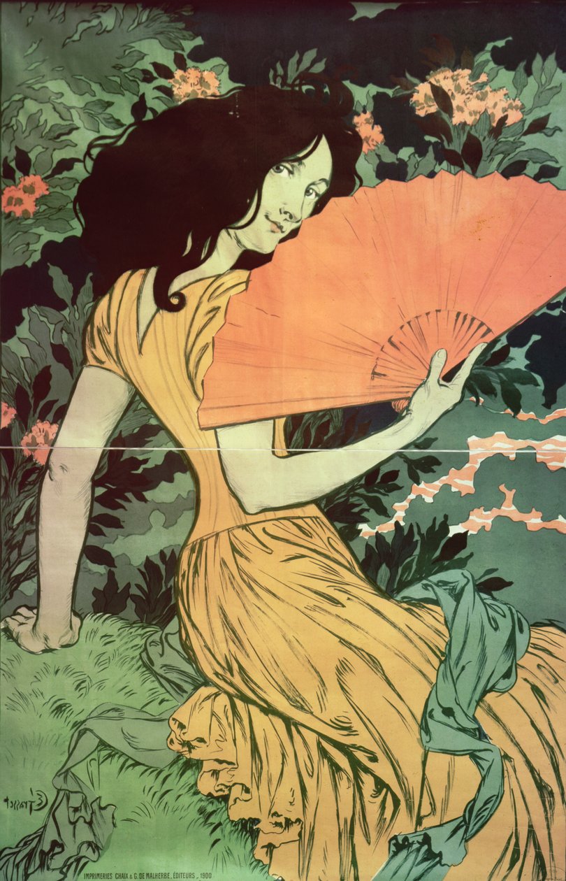 Donna con ventaglio da Eugene Grasset