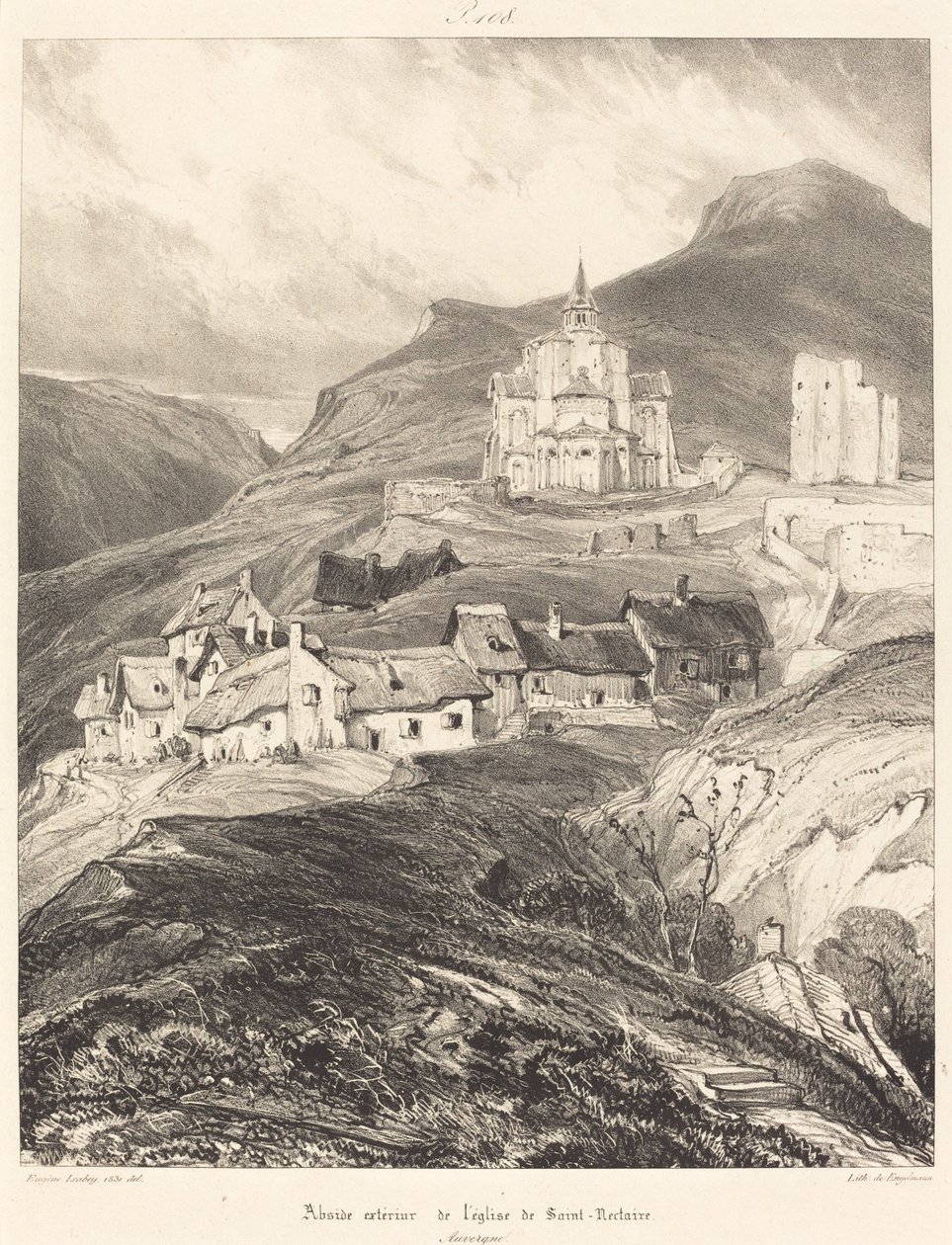 Abside della chiesa di Saint-Nectaire da Eugene Isabey