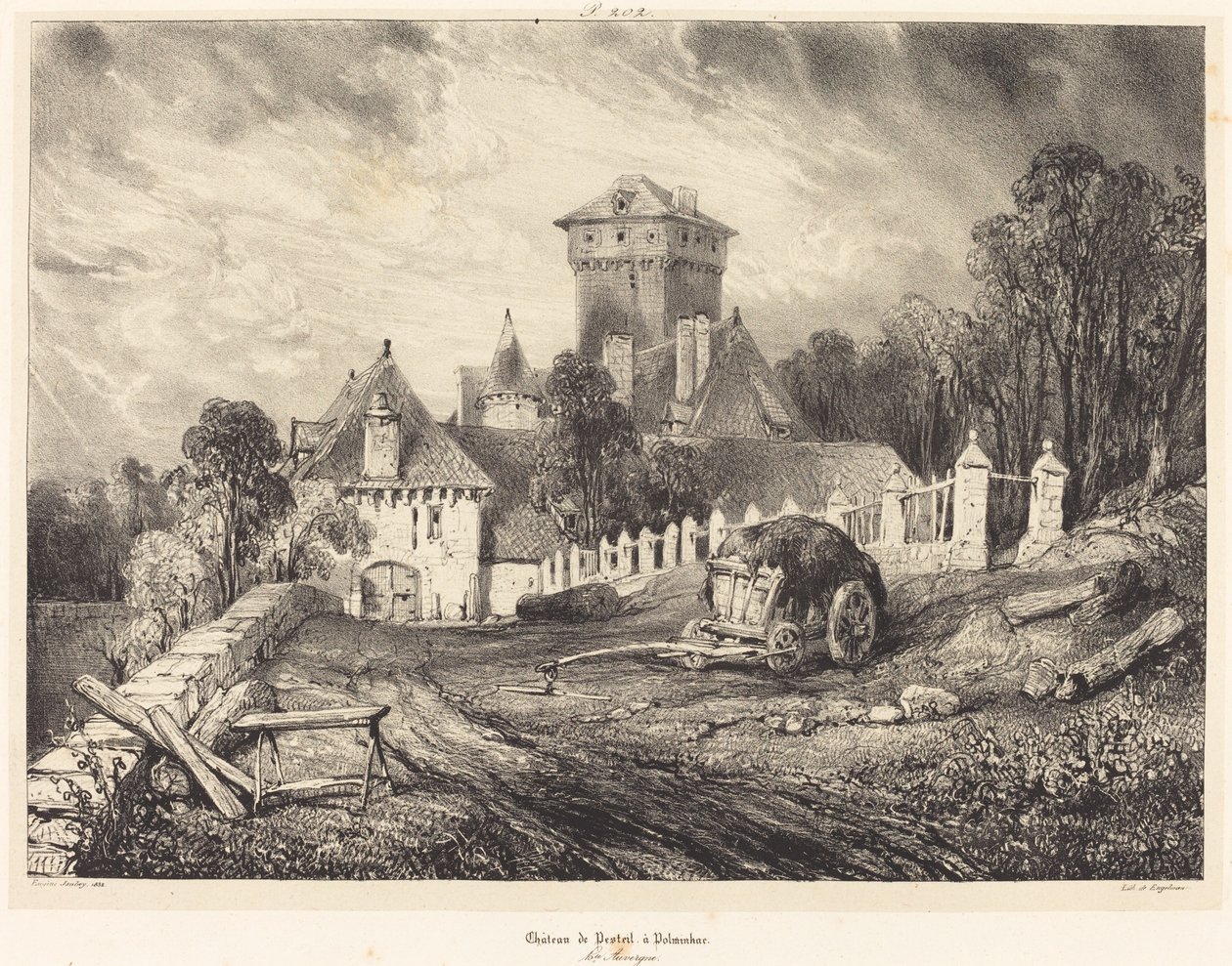 Castello di Pesteil a Polminhac da Eugene Isabey